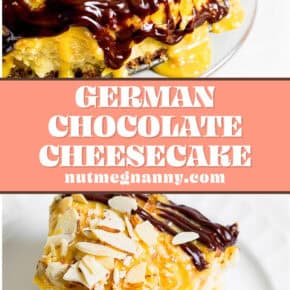 German Chocolate Cheesecake pin for Pinterest.