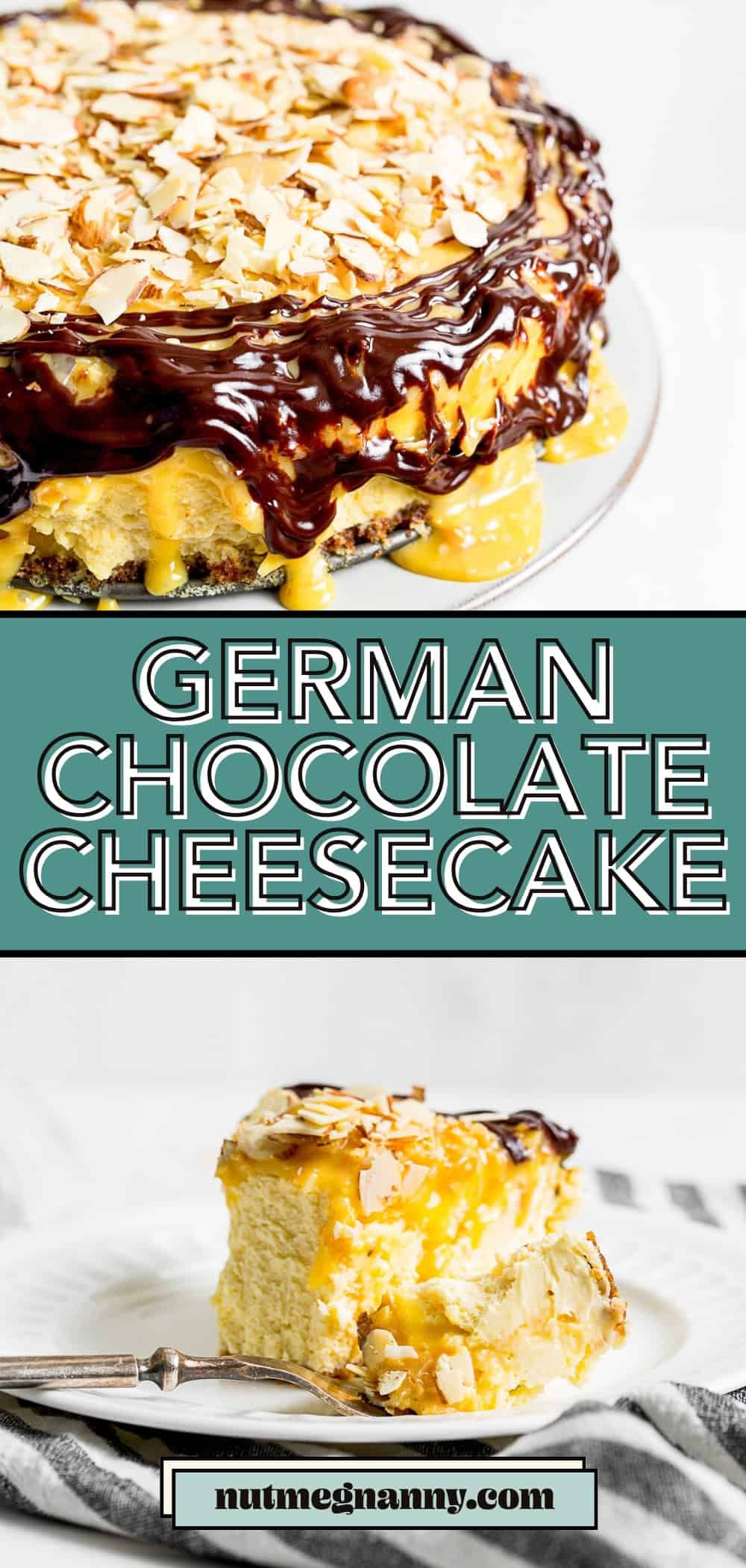 German Chocolate Cheesecake pin for Pinterest.
