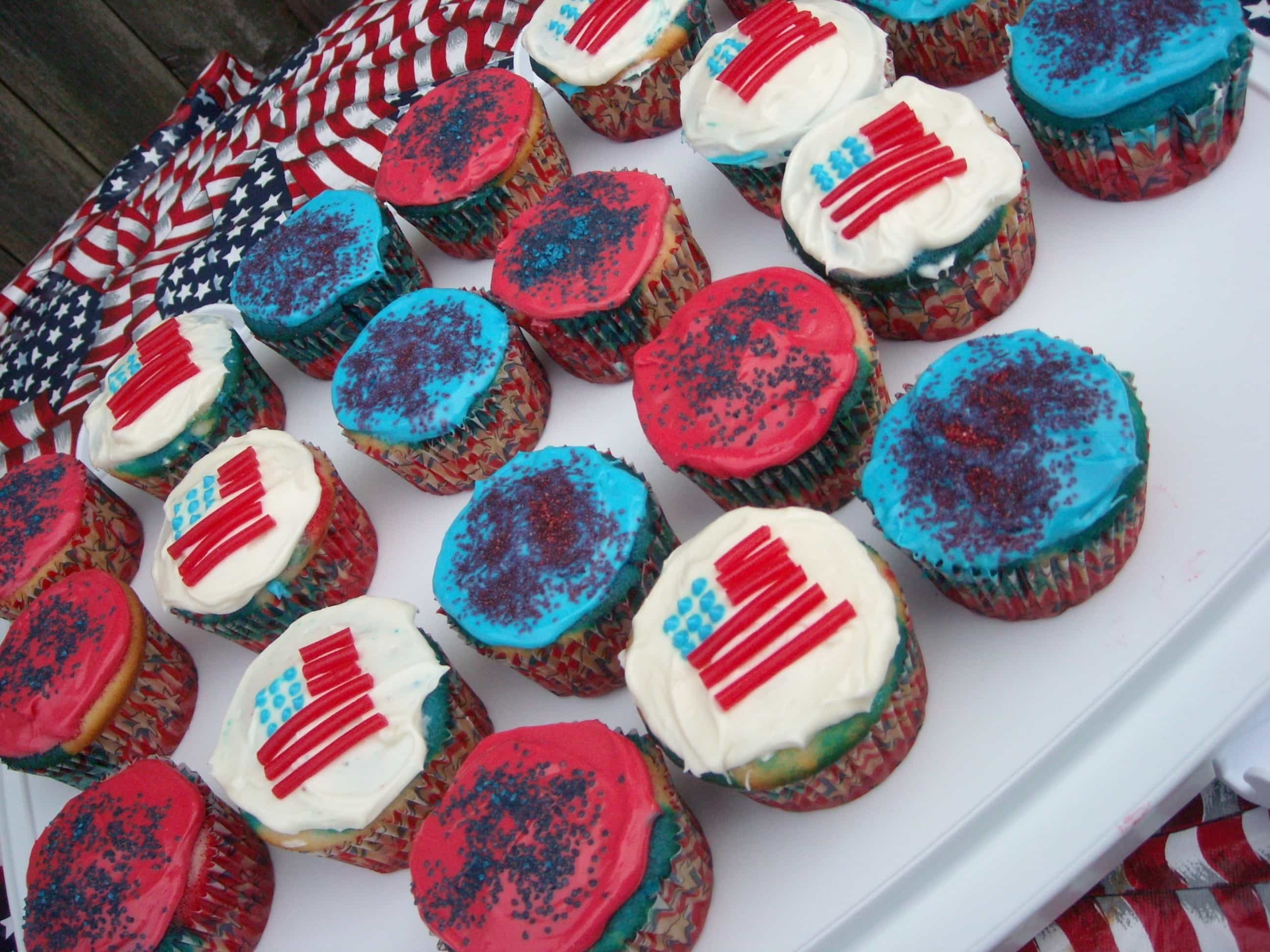 Fourth of July Tie Dye Cupcakes by Nutmeg Nanny