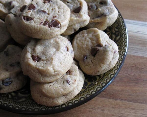 These little chewy chocolate chip cookies are perfect for snacking and milk dipping. Plus the base dough can be used for 5 different type of cookies!