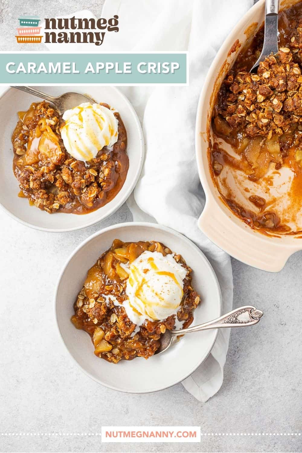 Caramel Apple Crisp pin for Pinterest. 