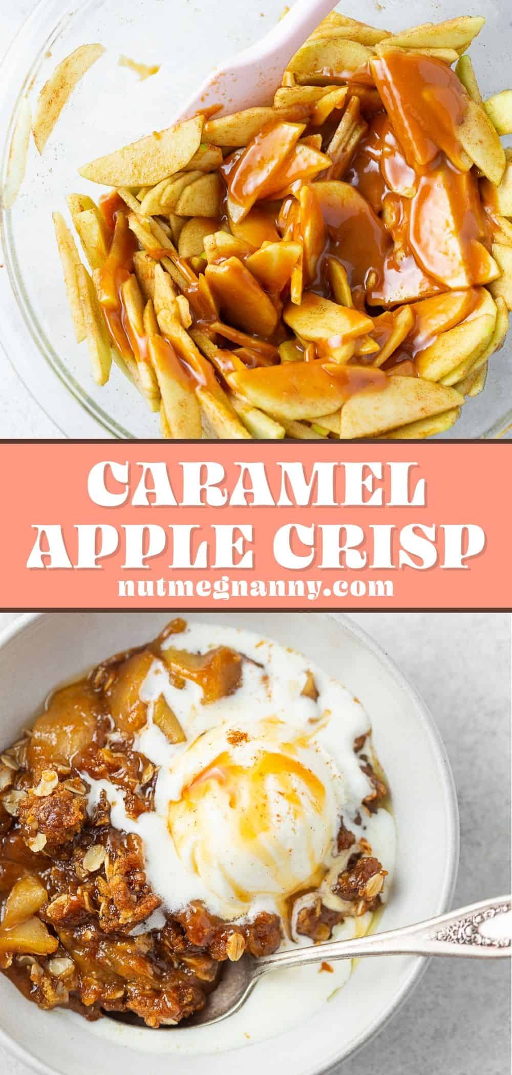 Caramel Apple Crisp pin for Pinterest. 