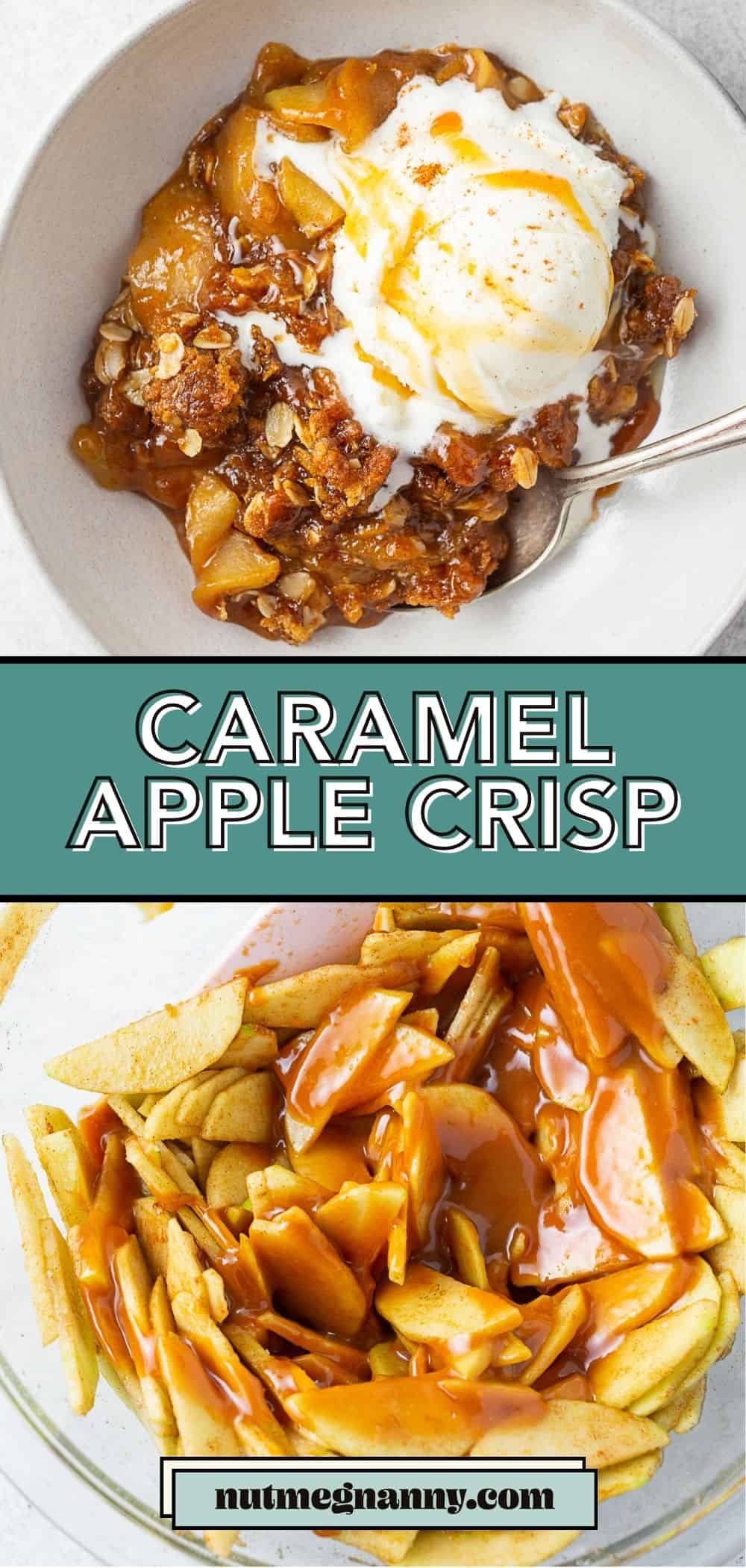 Caramel Apple Crisp pin for Pinterest. 