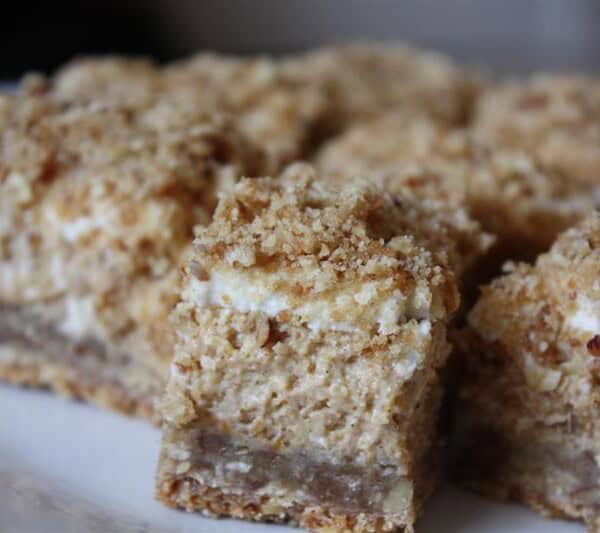 Pumpkin Cheesecake Crumble Squares by Nutmeg Nanny