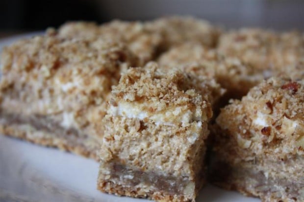 Pumpkin Cheesecake Crumble Squares by Nutmeg Nanny