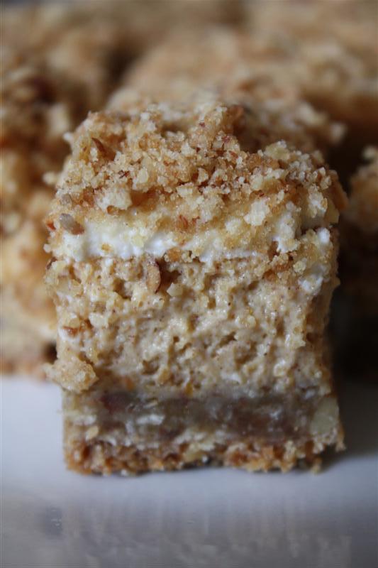 Pumpkin Cheesecake Crumble Squares by Nutmeg Nanny