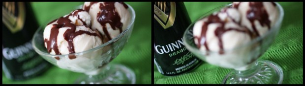 Chocolate Guinness Sauce over ice cream. 