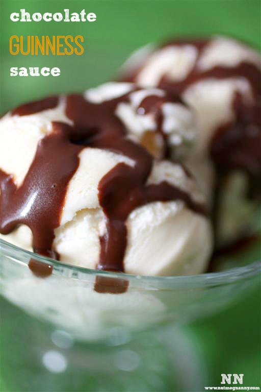 Chocolate Guinness Sauce over vanilla ice cream. 