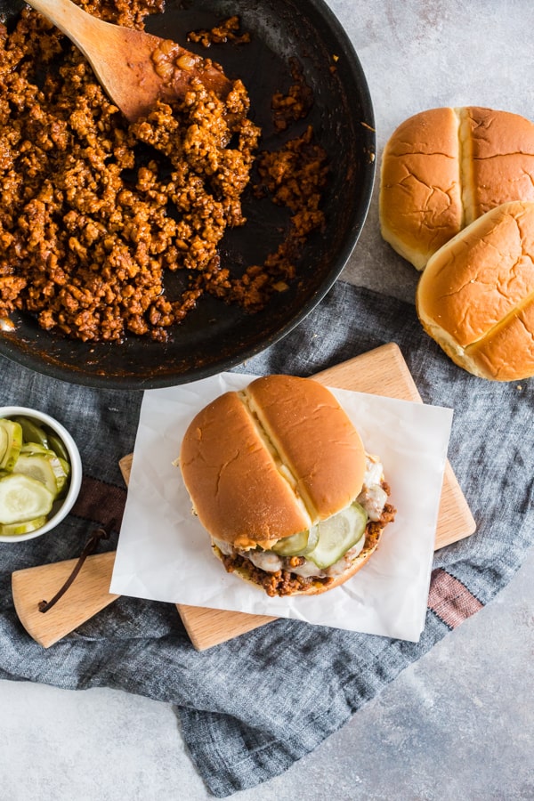 Sloppy Cubanos served on buns.