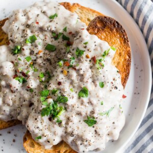 This SOS creamed beef recipe is one of the easiest dishes to throw together. Growing up, my dad used to make this all the time and I still crave it to this day! Plus it's ready in under 30 minutes!