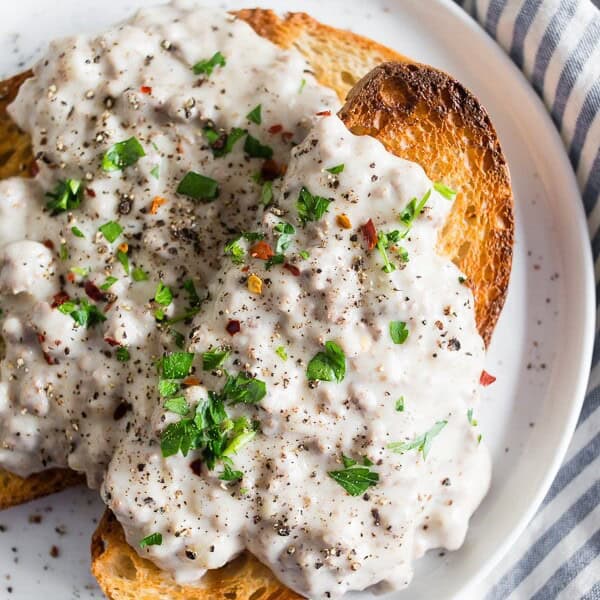 This SOS creamed beef recipe is one of the easiest dishes to throw together. Growing up, my dad used to make this all the time and I still crave it to this day! Plus it's ready in under 30 minutes!
