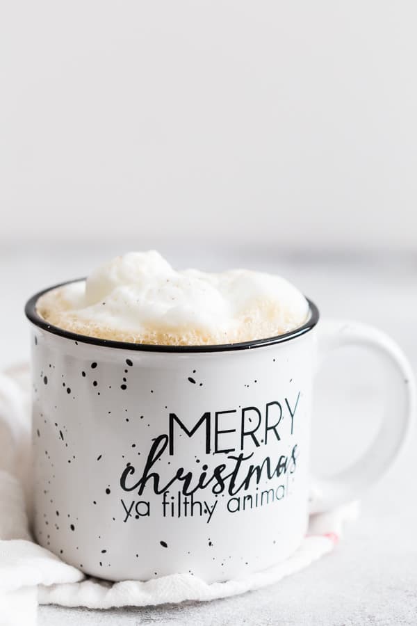 Homemade Gingerbread Syrup in a coffee.