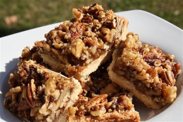 These double nut maple bars are PACKED full of sweet nutty flavor. If you're a fan of pecans and walnuts these are the sweet bars for you!