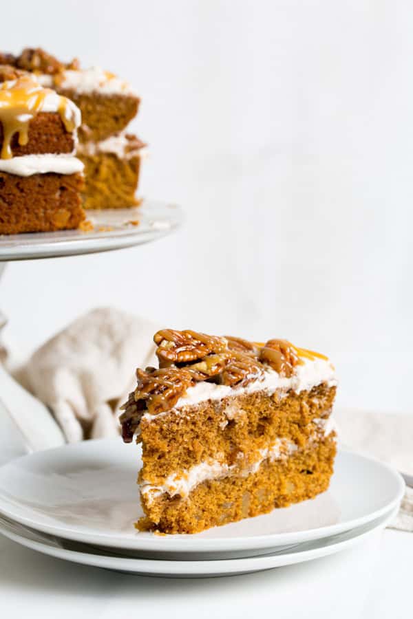 Maple Gingerbread Layer Cake sliced.