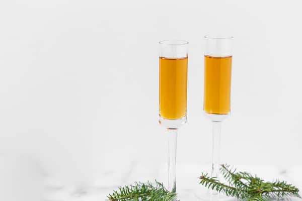 Three Wise Men Shot in 2 shot glasses on at table. 