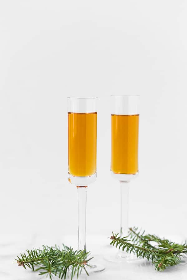 Three Wise Men Shot in 2 glasses with pine needles around them. 