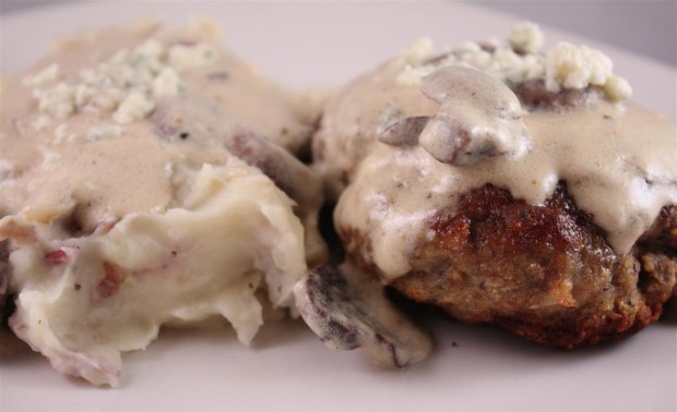 This veal and sage meatloaf with gorgonzola cream sauce is the perfect twist to your typical meatloaf dinner. Full of flavor and perfect when served with creamy mashed potatoes. You'll love this meal!
