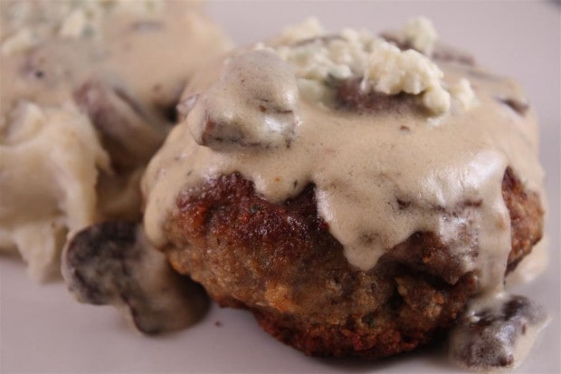 This veal and sage meatloaf with gorgonzola cream sauce is the perfect twist to your typical meatloaf dinner. Full of flavor and perfect when served with creamy mashed potatoes. You'll love this meal!