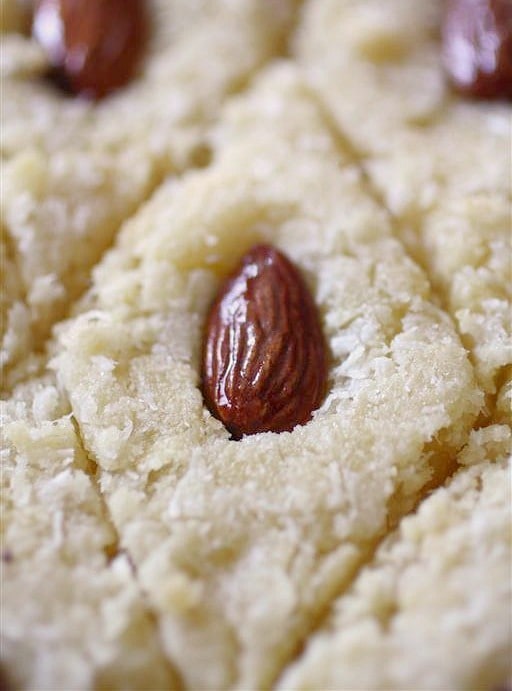This basbousa is made with semolina flour, almonds, coconut and a delicious rose water scented sugar syrup. It's so delicious and so easy to make!