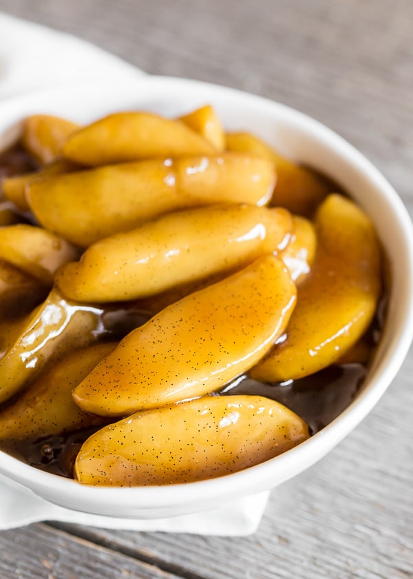 Vanilla Spiced Apples in a bowl.