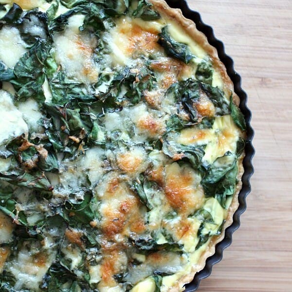 Swiss Chard, Leek and Gruyere Quiche by Nutmeg Nanny