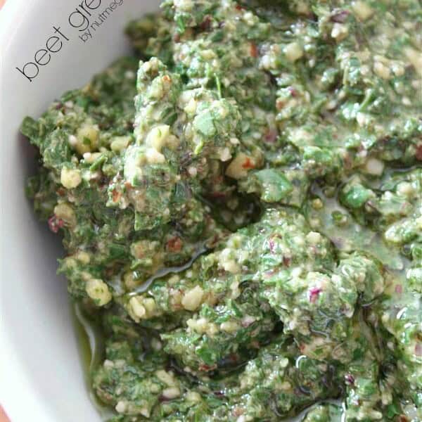 Beet Green Pesto by Nutmeg Nanny