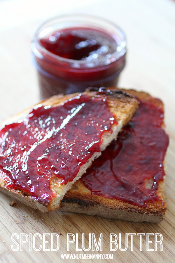 Spiced Plum Butter spread on toast. 