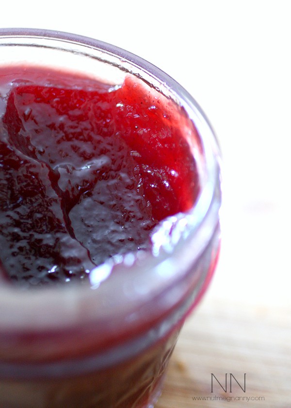 Spiced plum butter in a jar. 