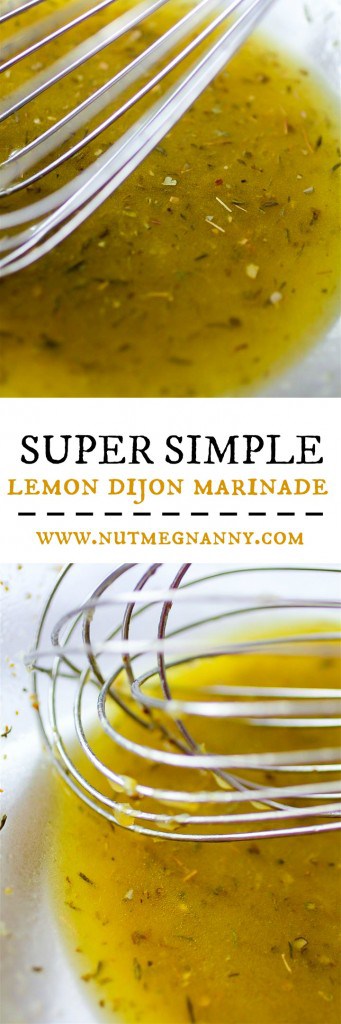 This super simple lemon Dijon marinade is the perfect go-to marinade. Use on chicken, fish or even beef! Ready in no time and totally delicious. You'll love this super simple recipe!