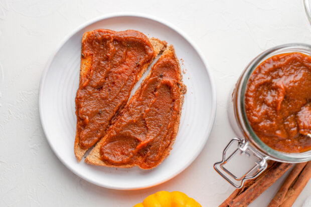 Homemade Pumpkin Butter on toast. 