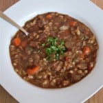 Slow Cooker Beef Barley Soup by Nutmeg Nanny
