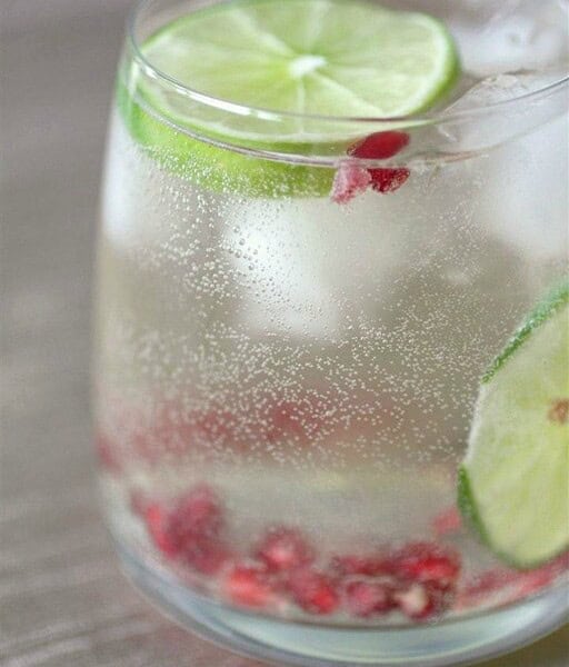 Pomegranate Lime White Wine Spritzer by Nutmeg Nanny