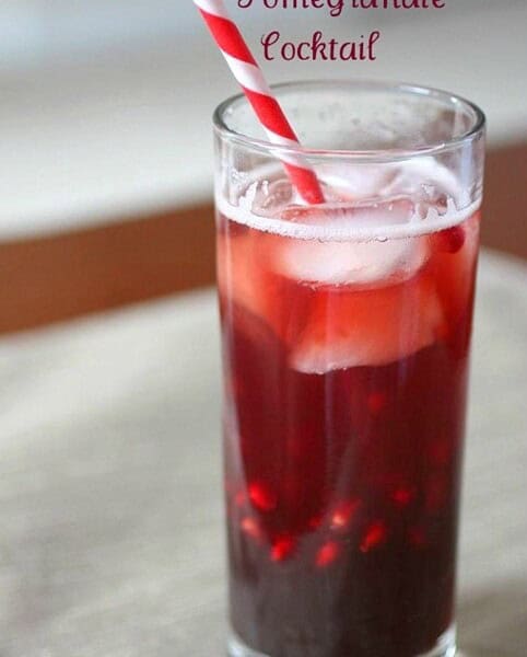 This sparkling pomegranate cocktail is the perfect holiday drink. Full of pomegranate juice, fresh pomegranate seeds, vodka and just a touch of seltzer water.
