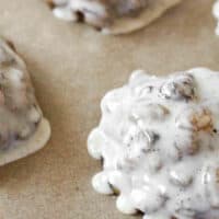 fruit cake cookies dipped in rum and clove glaze