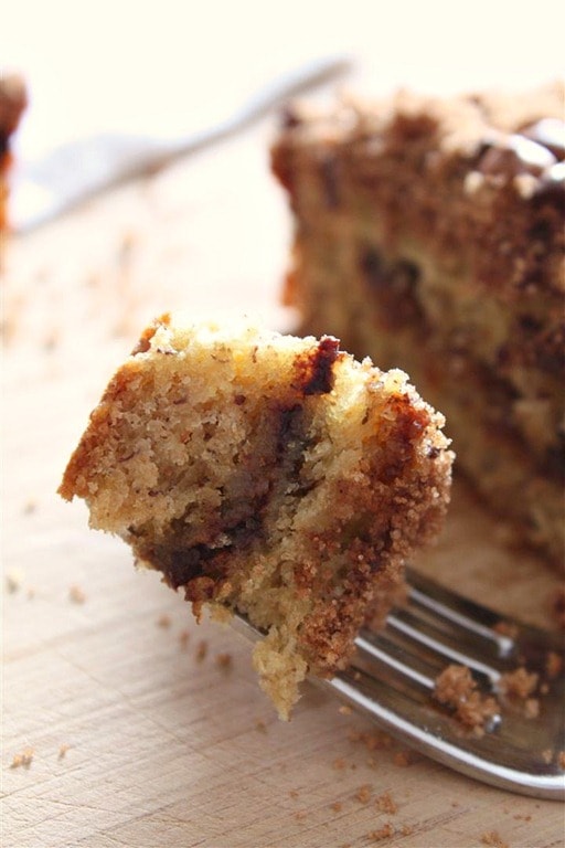 Banana Cinnamon Streusel Coffee Cake by Nutmeg Nanny