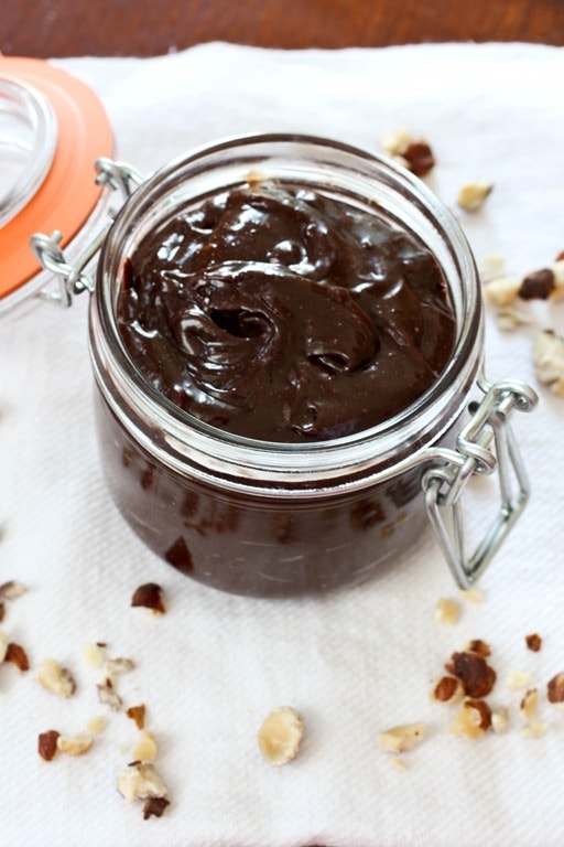 Homemade Nutella: This homemade Nutella is made from all natural ingredients and is so good you will find yourself eating it by the spoonful! Homemade Nutella by Nutmeg Nanny
