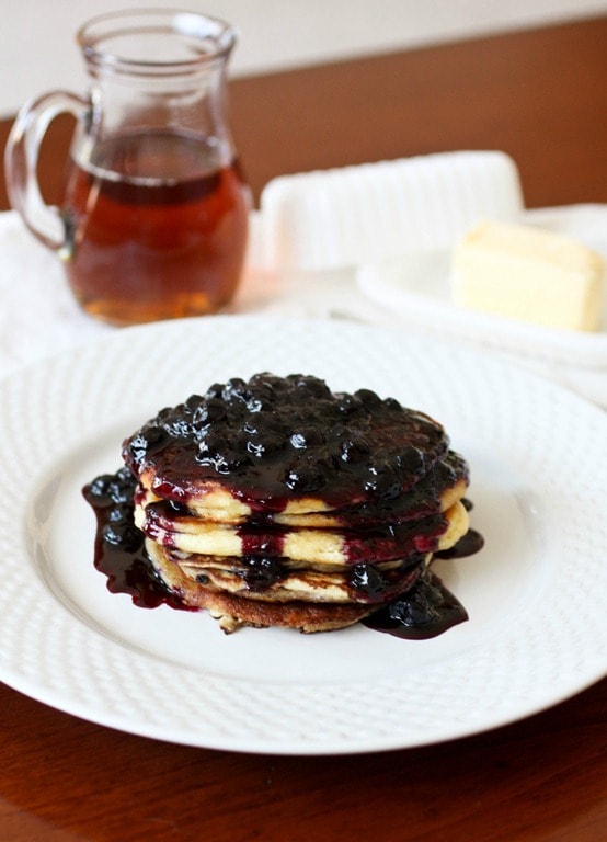 Lemon Ricotta Pancakes with Blueberry Sauce by Nutmeg Nanny Lemon Ricotta Pancakes with Blueberry Sauce by Nutmeg Nanny