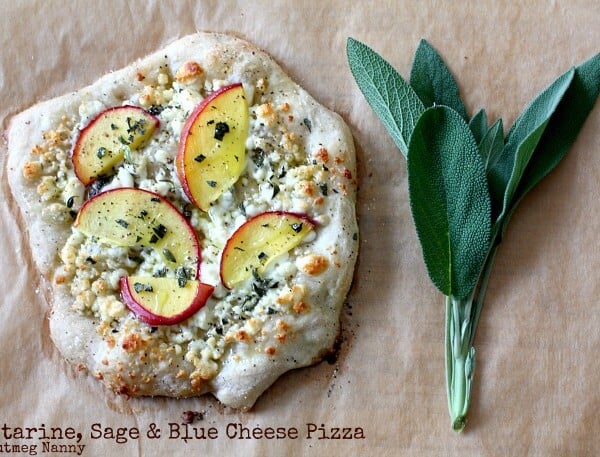 Nectarine Sage Blue Cheese Pizza by Nutmeg Nanny
