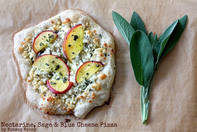Nectarine Sage Blue Cheese Pizza by Nutmeg Nanny