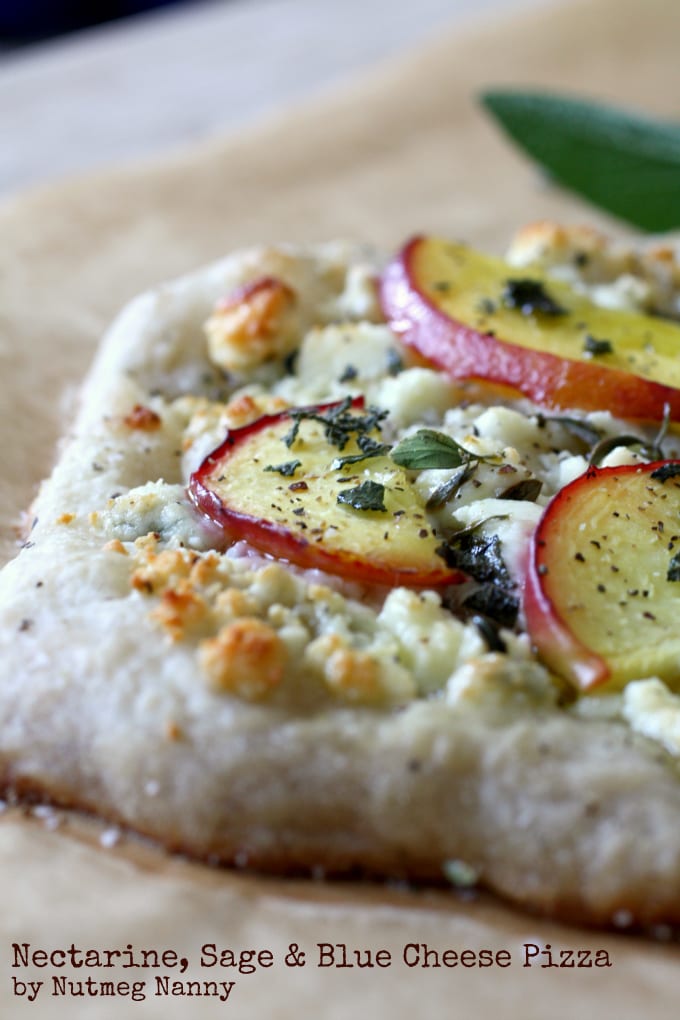 Nectarine Sage Blue Cheese Pizza by Nutmeg Nanny