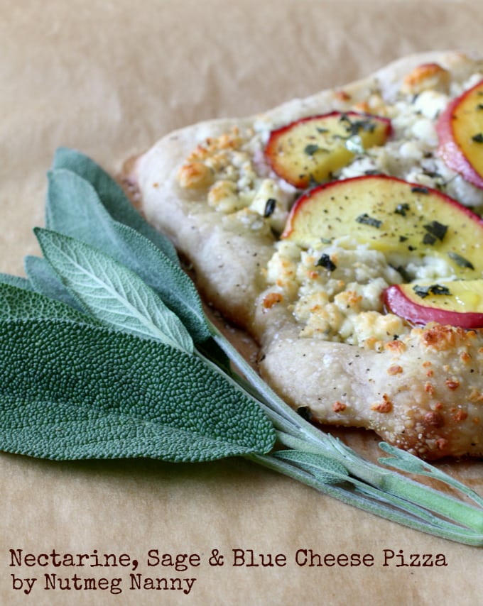 Nectarine Sage Blue Cheese Pizza by Nutmeg Nanny