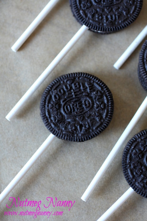 Oreo Pops by Nutmeg Nanny Oreo Pops on a stick.