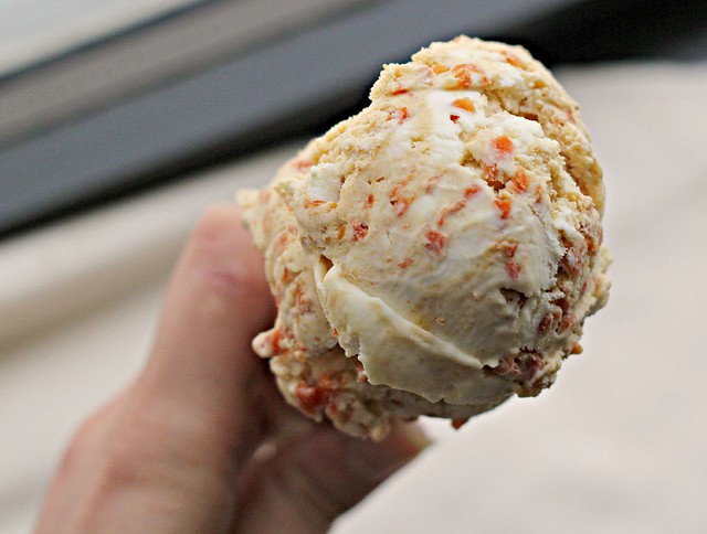 Carrot Cake Ice Cream via Nutmeg Nanny This carrot cake ice cream gives you all the taste of cake packed in a delicious sweet frozen treat. Get into the kitchen and make this right away!
