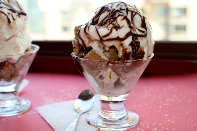 This pound cake parfait sundae is the perfect use for leftover pound cake. Buttery pound cake layered with vanilla ice cream and hot fudge - what's not to love?!