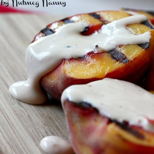 Grilled Peaches with Brown Sugar Sauce by Nutmeg Nanny