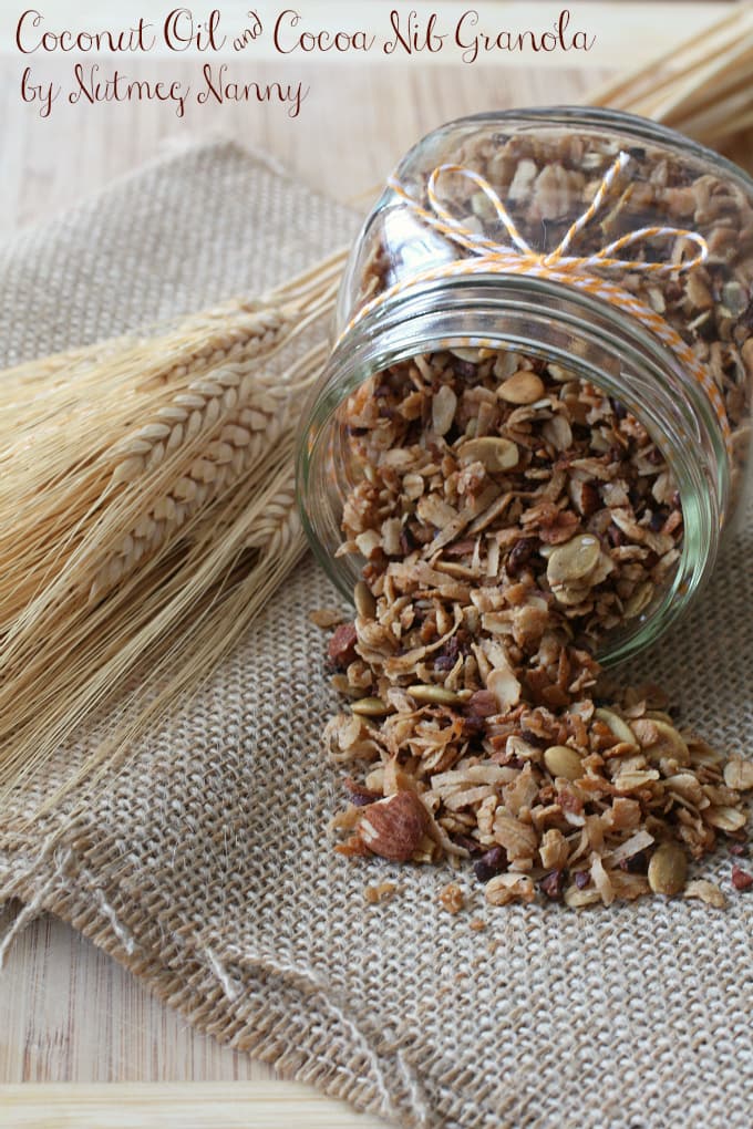 This coconut oil and cocoa nib granola is a breeze to make and tastes great overtop yogurt or eaten straight from the jar. Plus it's perfect mix of salty and sweet. You'll be eating this all year long!