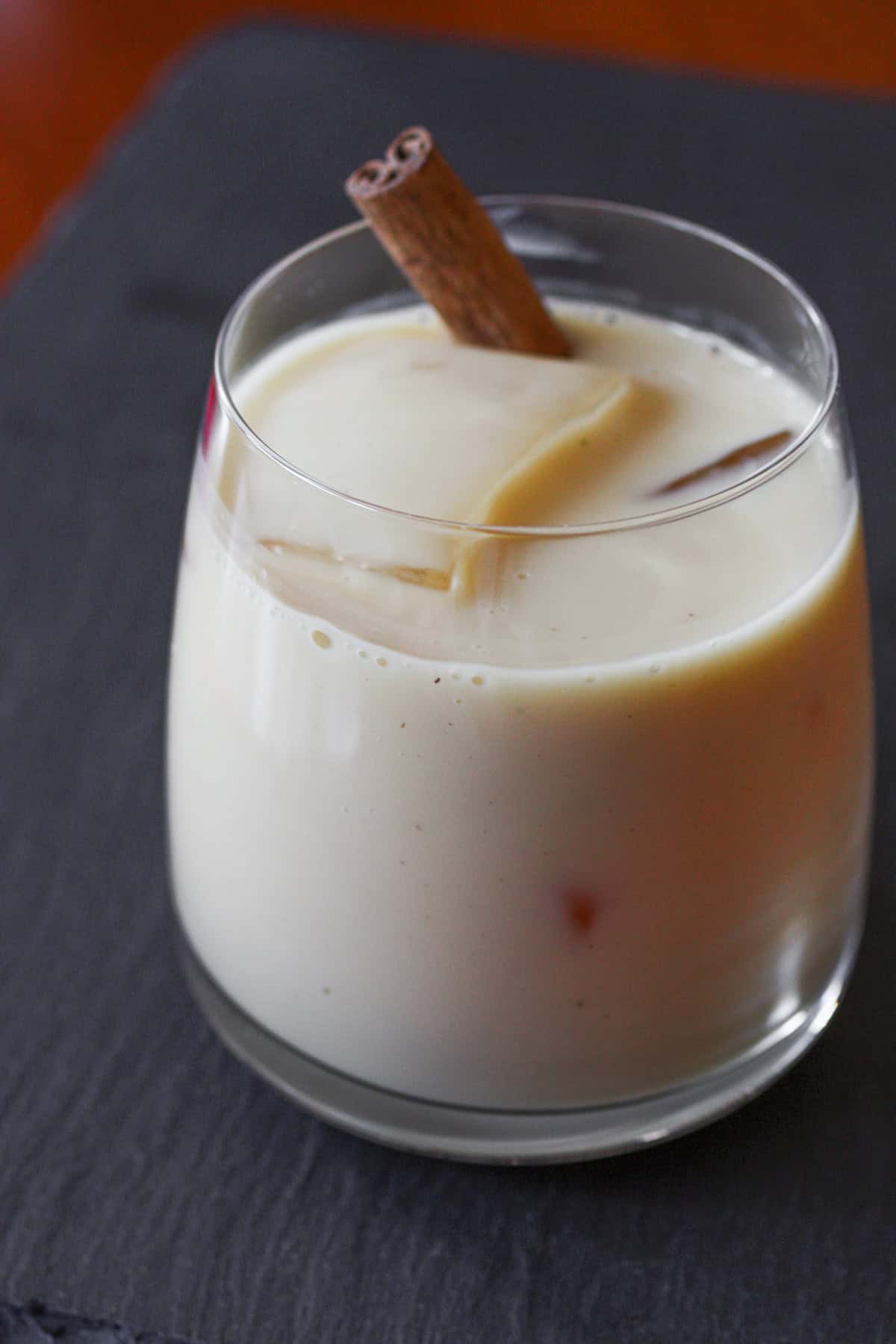Coquito Recipe fully ready to serve.