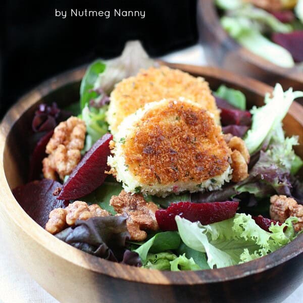 Fried Goat Cheese Beet Salad by Nutmeg Nanny
