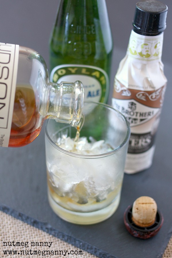 Bourbon getting poured into a glass. 