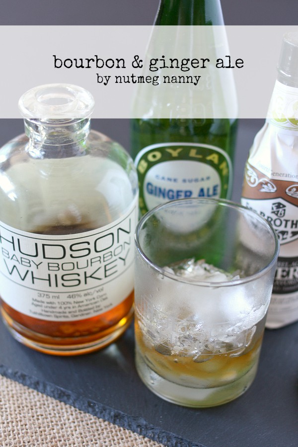 Bourbon and Ginger Ale ingredients. 